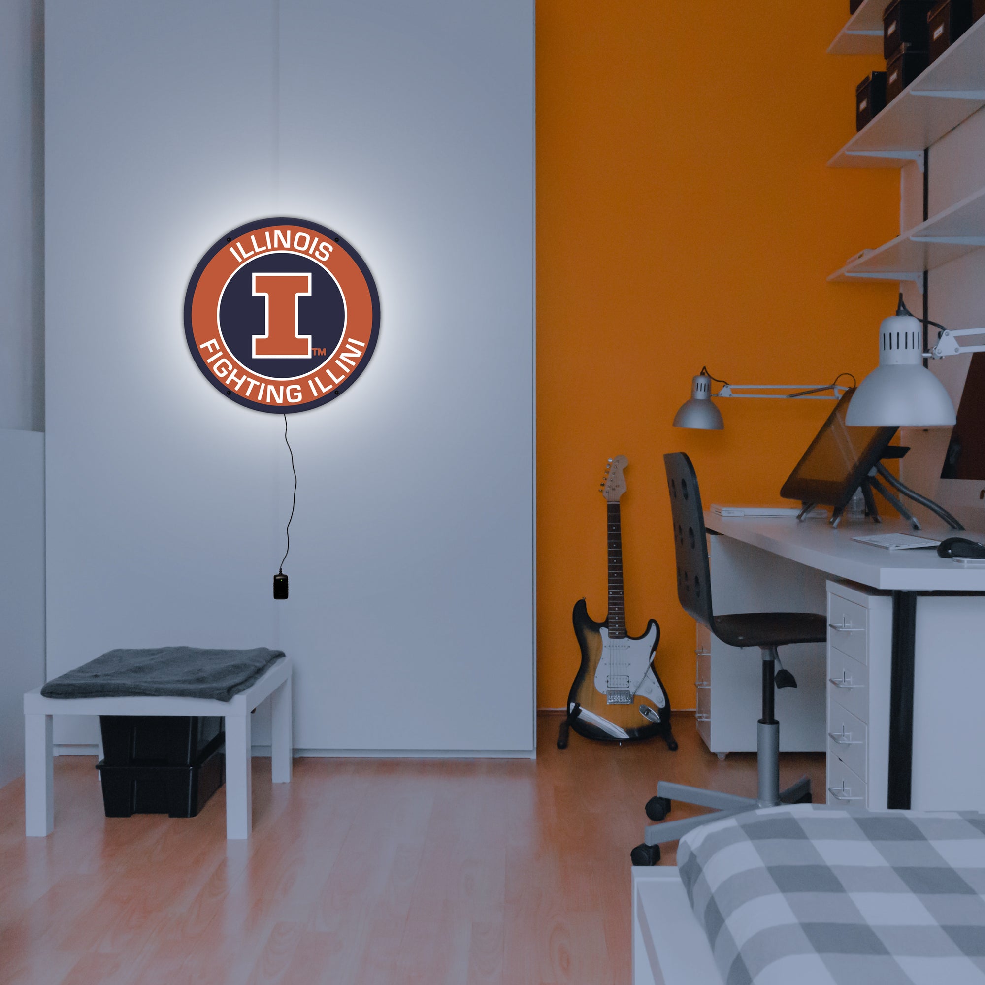 Fighting Illini 17" Round LED