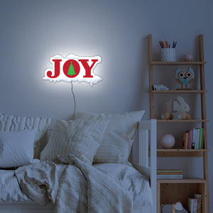 Joy, Holiday cheer, snow LED, Joy LED