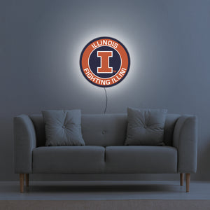 Fighting Illini 17" Round LED