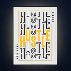 HUSTLE LED Framed Sign