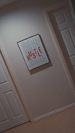 HUSTLE LED Framed Sign