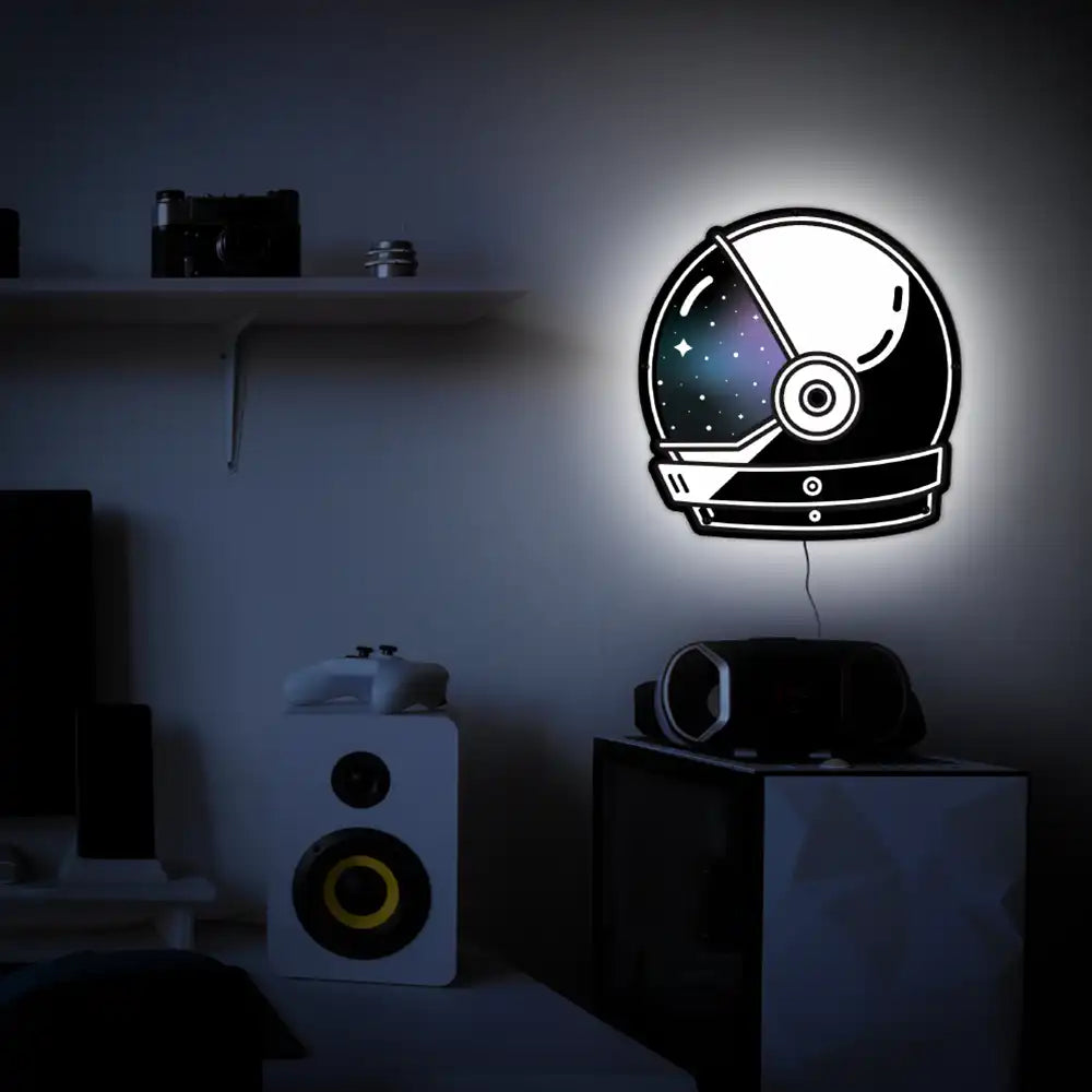 Astronaut Helmet LED Wall Art