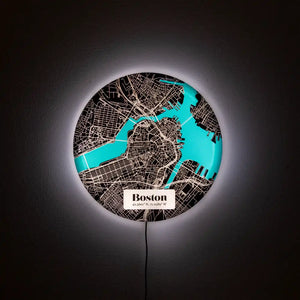 Boston Street Map LED Wall Art