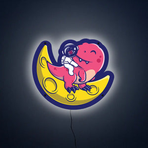 Dino Astronaut LED Wall Art