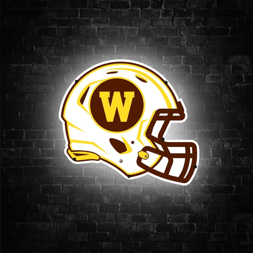 Western Michigan Helmet LED Wall Art