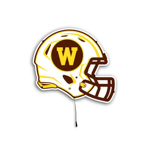 Western Michigan Helmet LED Wall Art