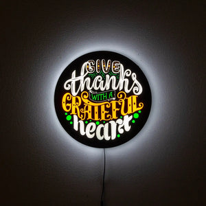 Give Thanks LED Wall Art