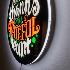 Give Thanks LED Wall Art