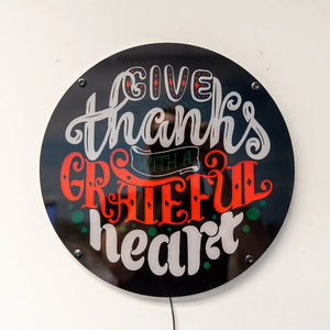 Give Thanks LED Wall Art