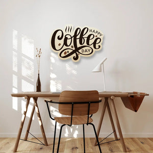 Happy Coffee Day Metal Wall Art