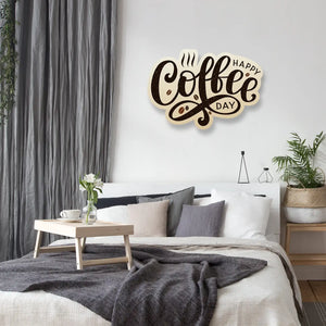 Happy Coffee Day Metal Wall Art