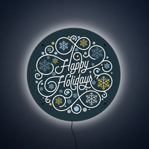 Happy Holidays LED Wall Art