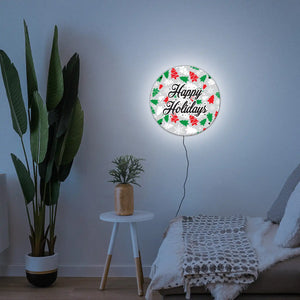 Happy Holidays Pattern LED Wall Art