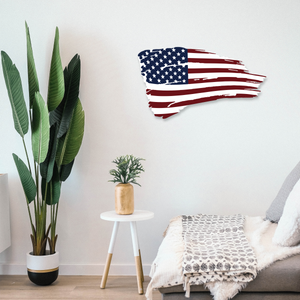 Tattered American Flag Metal Wall Art