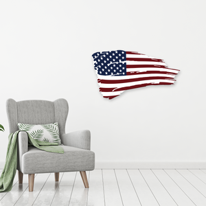 Tattered American Flag Metal Wall Art