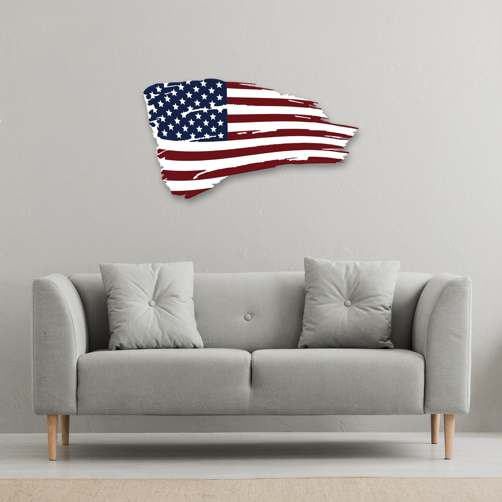 Tattered American Flag Metal Wall Art