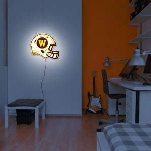 Western Michigan Helmet LED Wall Art