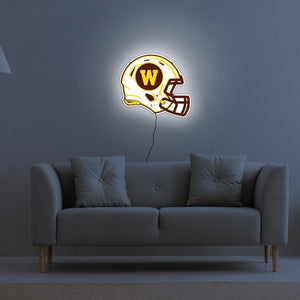 Western Michigan Helmet LED Wall Art